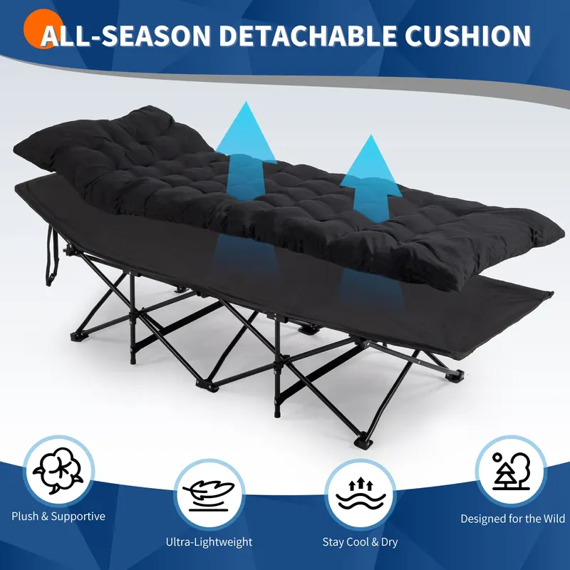 Folding Camping Cot Bed with Soft Pad β photo 4