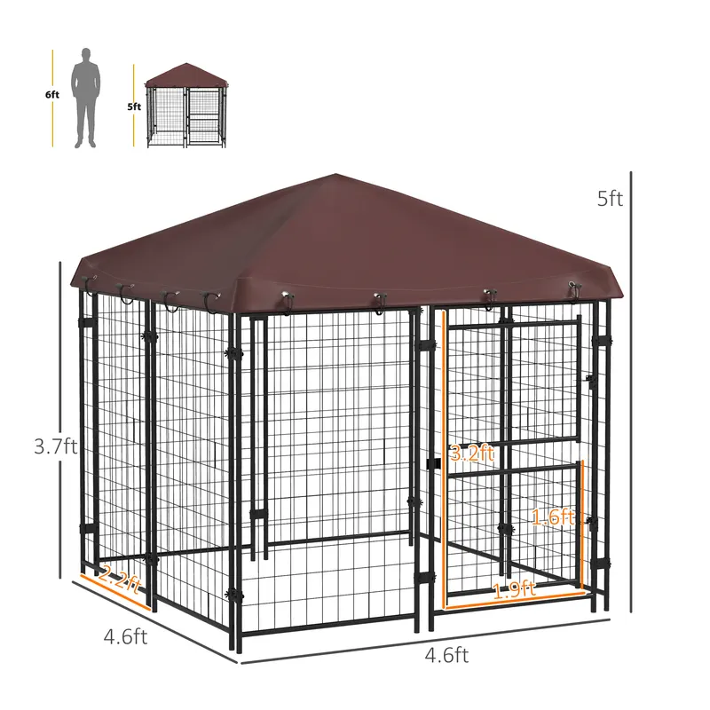 Dog Kennel Outdoor with Waterproof Canopy — photo 3
