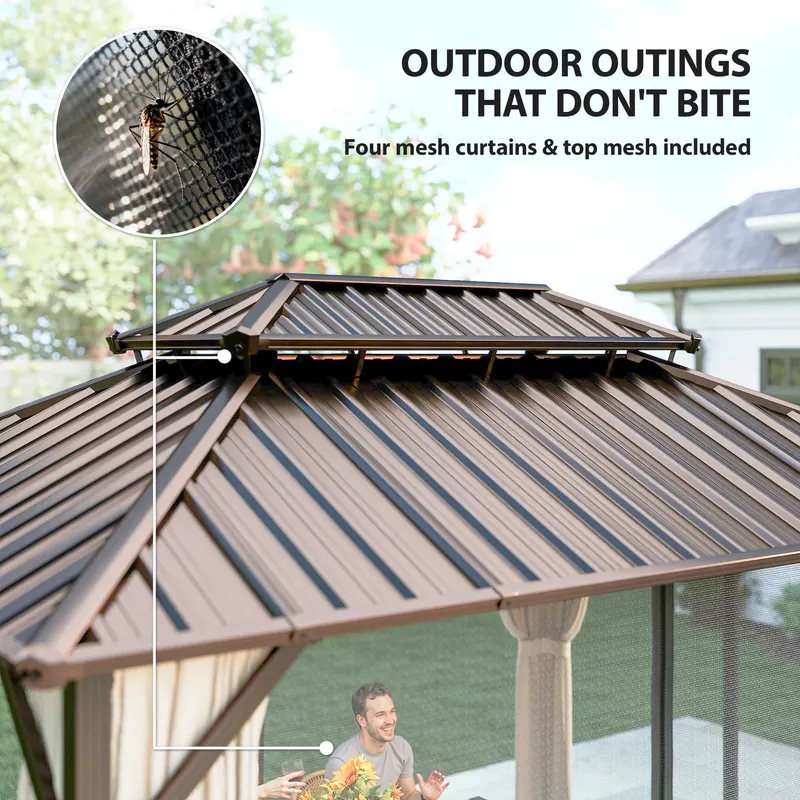 Hardtop Gazebo with Double Galvanized Steel Roof Canopy — photo 7