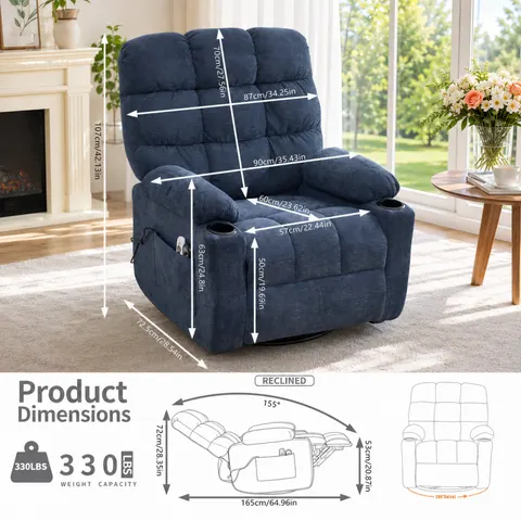 KOUBENHAN Power Lift Recliner Chair with Heat