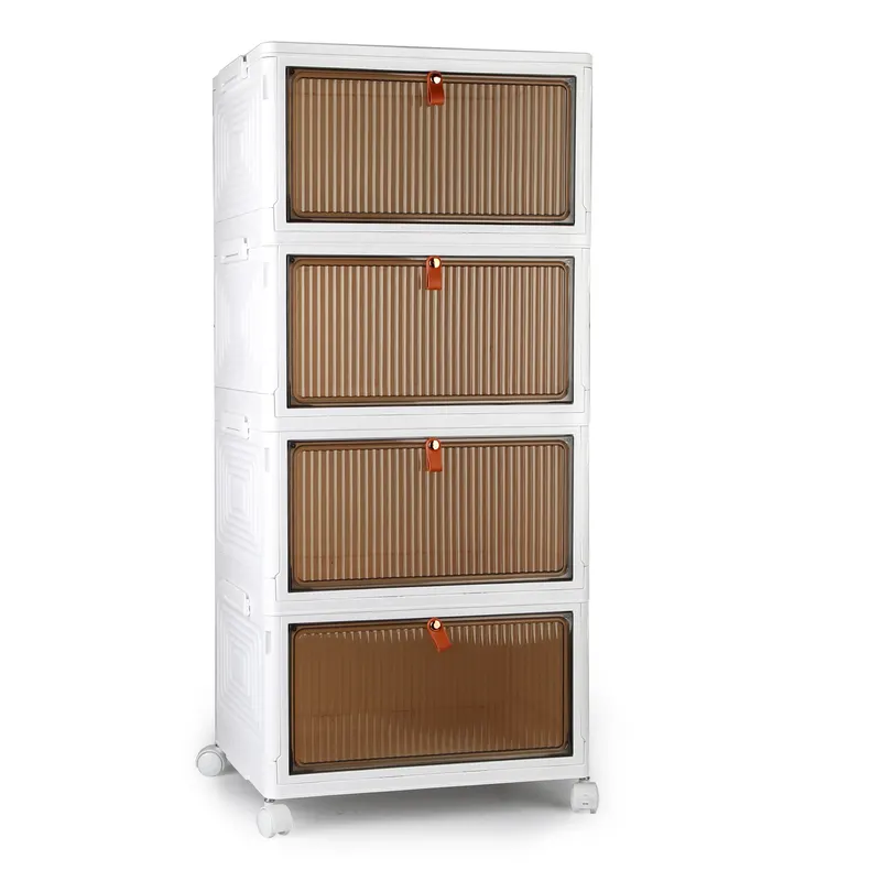 4Pc Foldable Storage Bins with Lid for Home Storage Front
