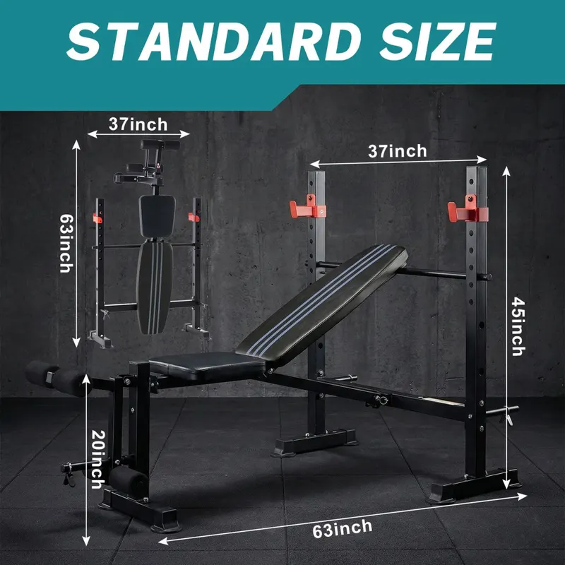 Adjustable Weight Bench with Rack — photo 2