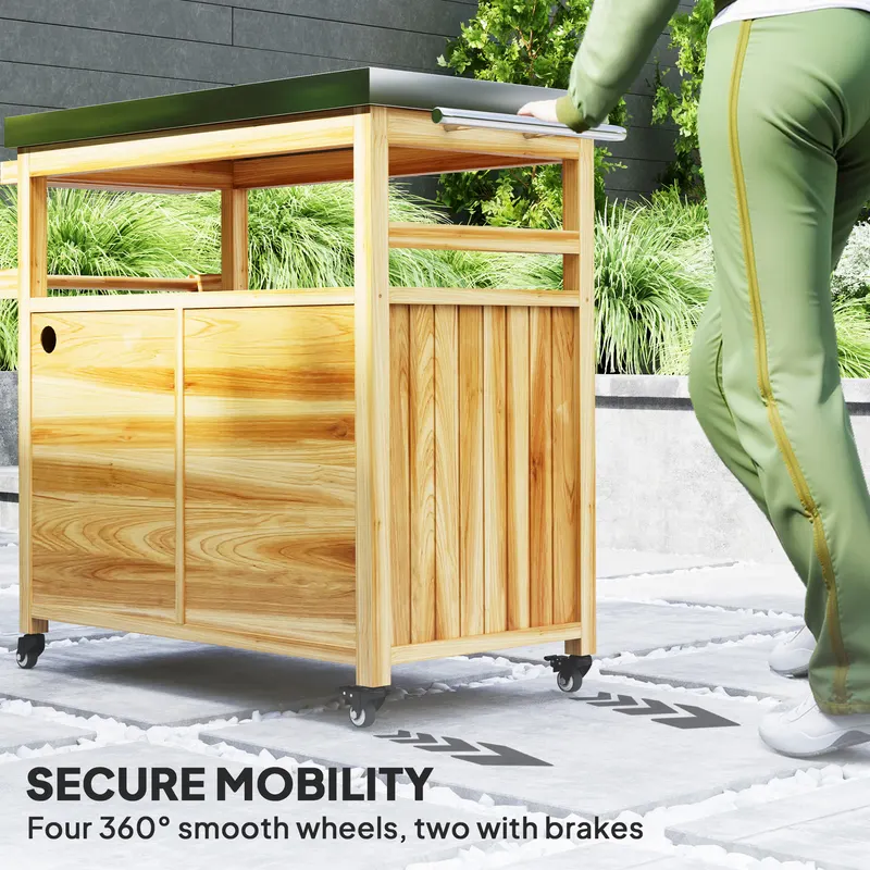 Outdoor Grill Cart w/ Stainless Steel Top — photo 4