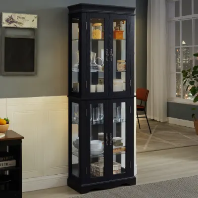 Lighted Glass Curio Display Cabinet — photo 4