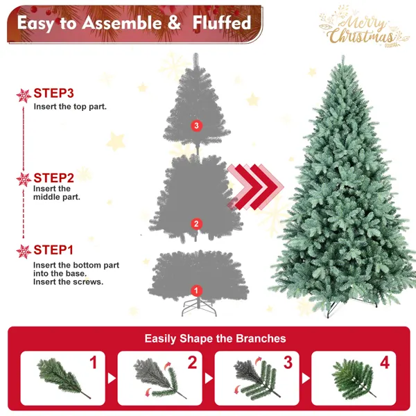 Artificial 6ft Blue Green Tint Christmas Tree with 1390 PE PVC — photo 5