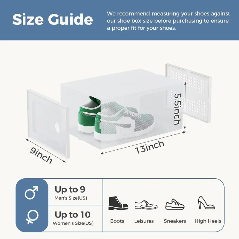 Stackable Shoe Storage Box with Lid — photo 3