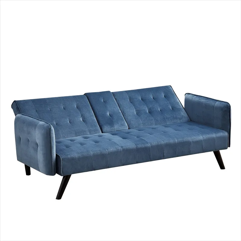 72 Velvet Convertible Sofa Bed with Cup Holders β photo 3
