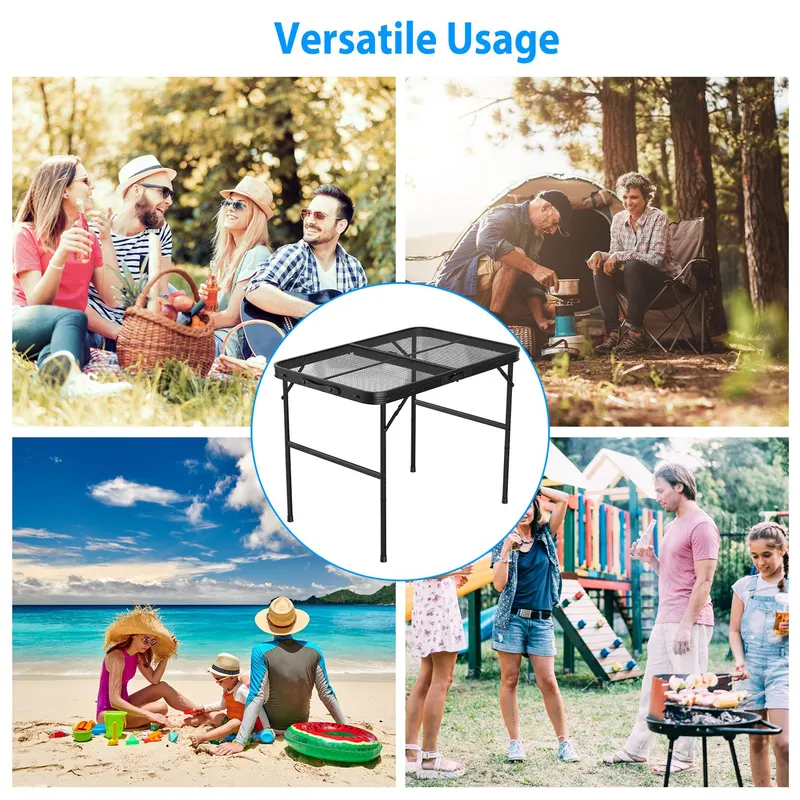 Foldable Camping Table Collapsible Picnic Aluminum Alloy Grill β photo 4