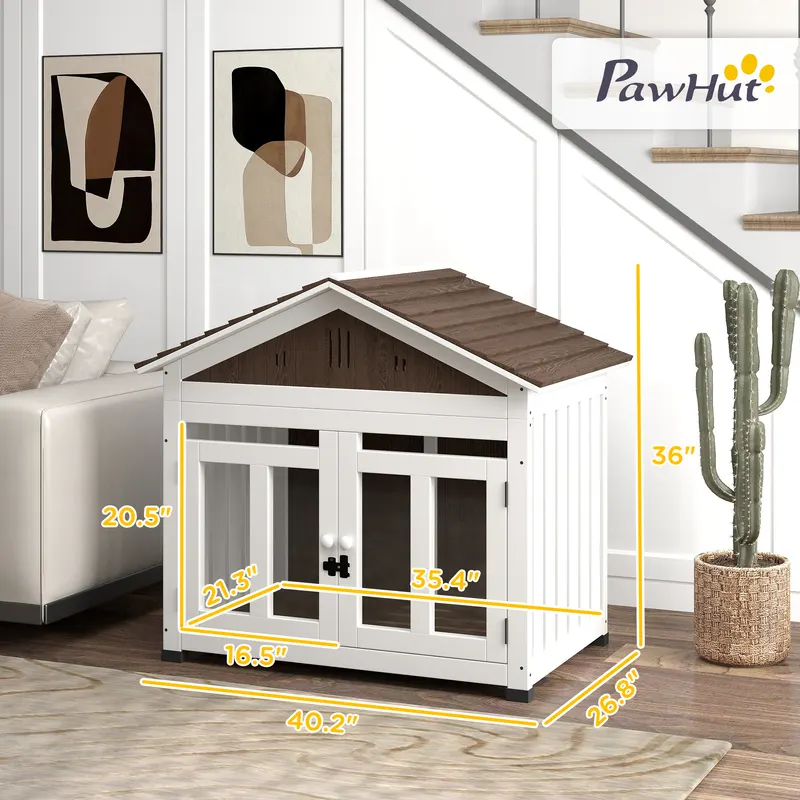 40"L Wooden Dog House Outdoor Indoor for Small — photo 6