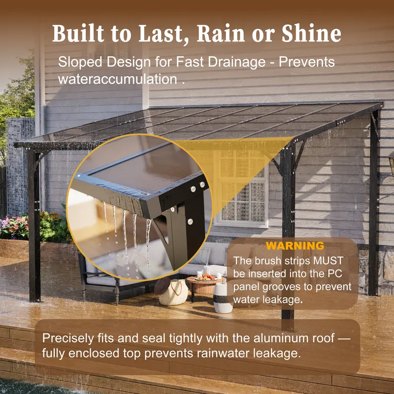 Hardtop Gazebo — Outdoor Patio Pergola with Tinted Polycarbonate — photo 5