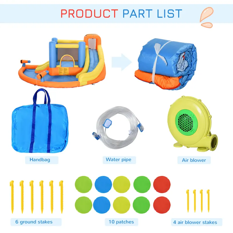 5-in-1 Kids Inflatable Bounce House Jumping Castle with Water — photo 4