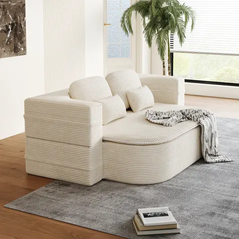 75 2-in-1 Foldable Sofa β Convertible Sleeper Foam Sofa Bed