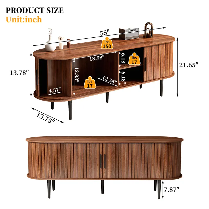 TV Stand β 55 Modern TV Console Table with Storage Compartment β photo 3