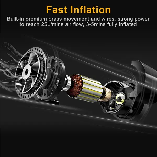 Tire Inflator 12V DC 120W 150PSI Tire Pump W/LCD Electric Air — photo 4