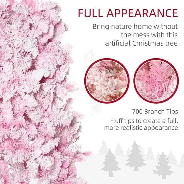 7.5 Foot Prelit Snow Flocked Artificial Christmas Tree — photo 5