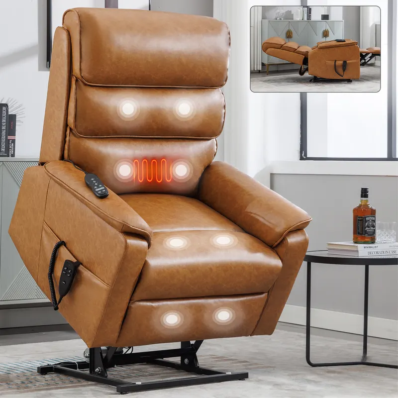 Brown Leatheraire Dual Motor Infinite Position Up to 350 LBS — photo 4