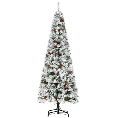 Holiday Shop: 6 Foot Pencil Snow Flocked Artificial Christmas Tree with 600