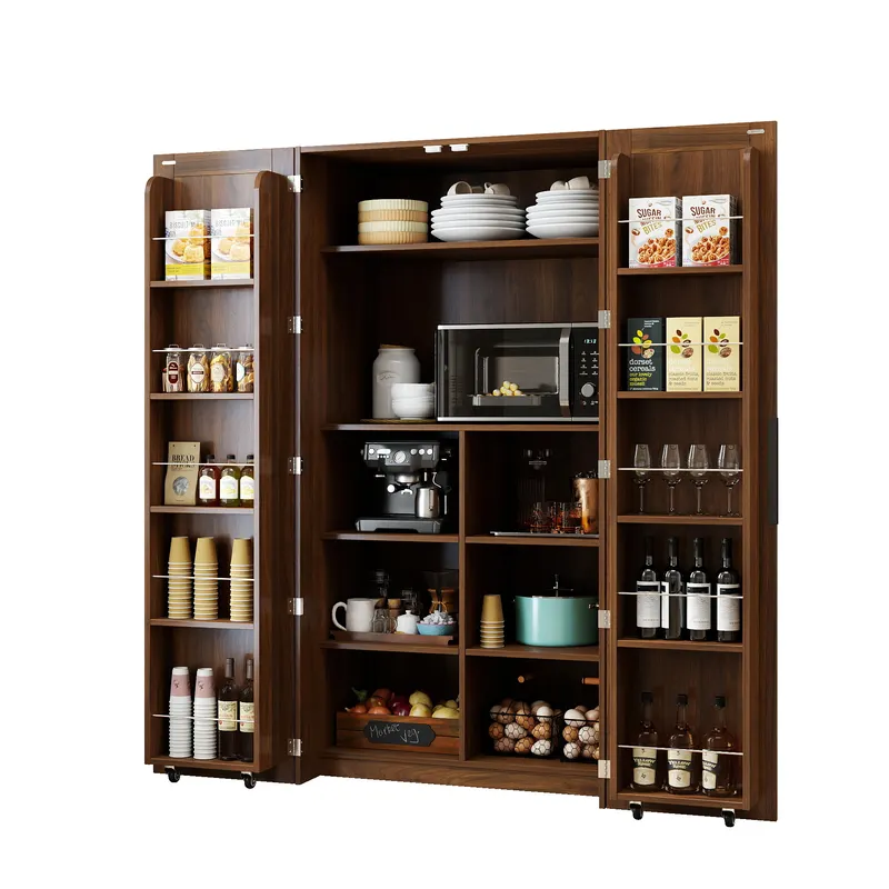 Kitchen Pantry Cabinet — Walnut Freestanding Buffet Cupboards — photo 5