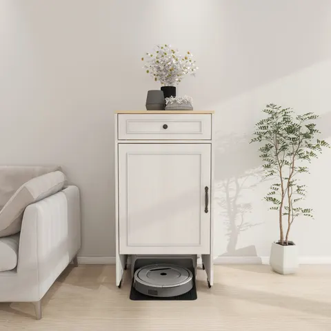 Robot Vacuum Stand Cabinet with Wheels