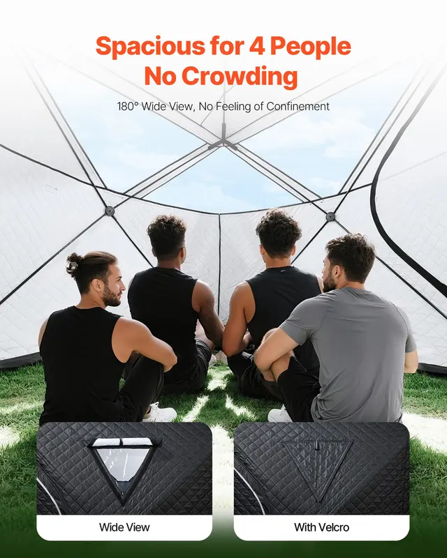 Outdoor Steam Dry Sauna Tent for 4 Person with Velcro — photo 4