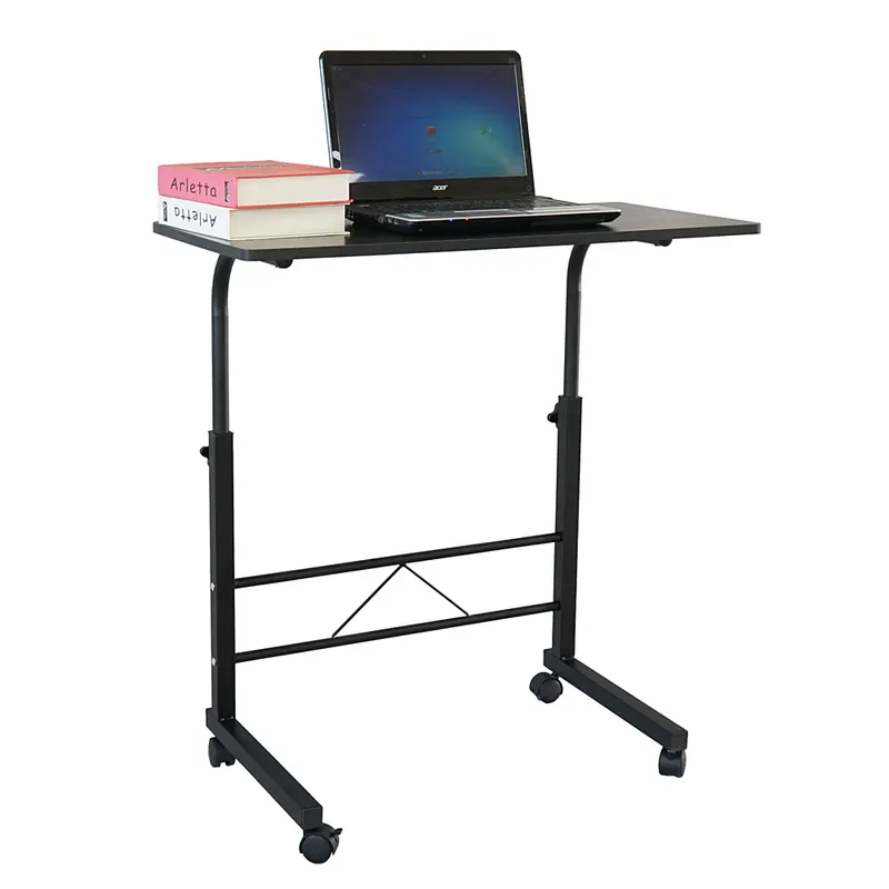 80cm Adjustable Tray Table Rolling Sofa Side Snack Table β photo 3