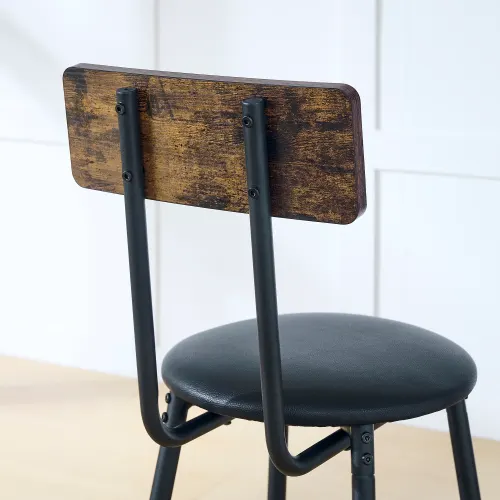 Round Bar Table and Stool Set with Shelf β photo 4
