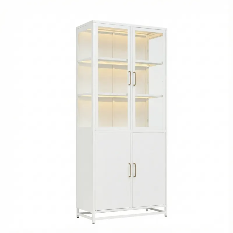 76.75 Tall Display Cabinet — with Glass Doors and LED Lights — photo 5