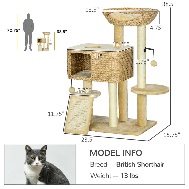 Cat Tree for Indoor Cats w/ Scratching Posts — photo 7