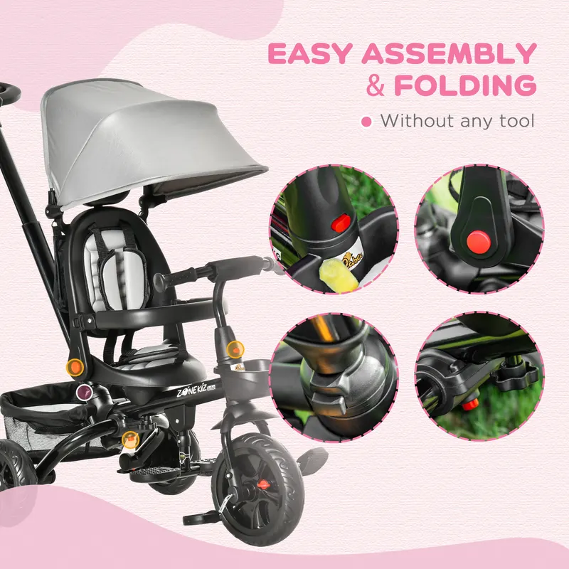 Kids Tricycle — 4 in 1 Foldable Trike with Reversible Seat — photo 4