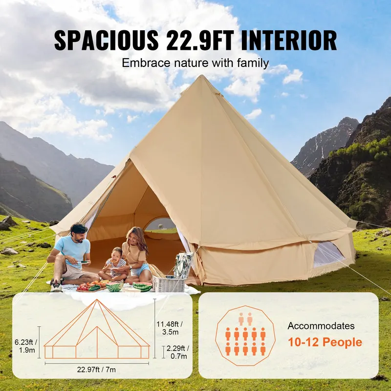 12 Person Canvas Glamping Bell Tent β photo 5