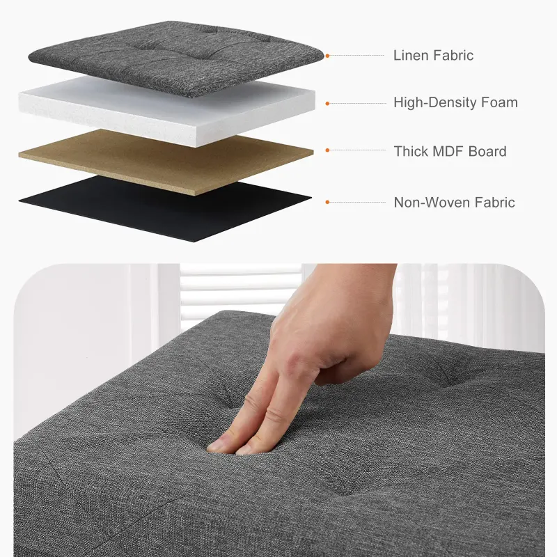 Storage Ottoman with Thicker Foam Padded Seat — photo 7