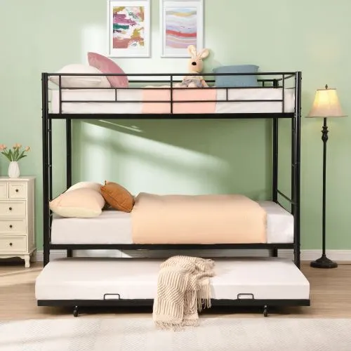 Full Over Full with Trundle Metal Bunk Bed β photo 8