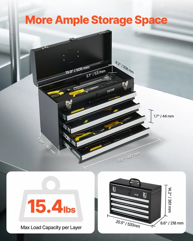 Metal Tool Box — 20.5-inch — photo 5