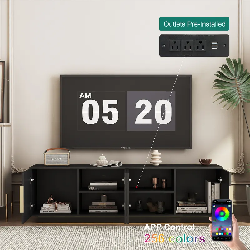 TV Stand with 16 Color LEDs — 68 Modern TV Stand — photo 3