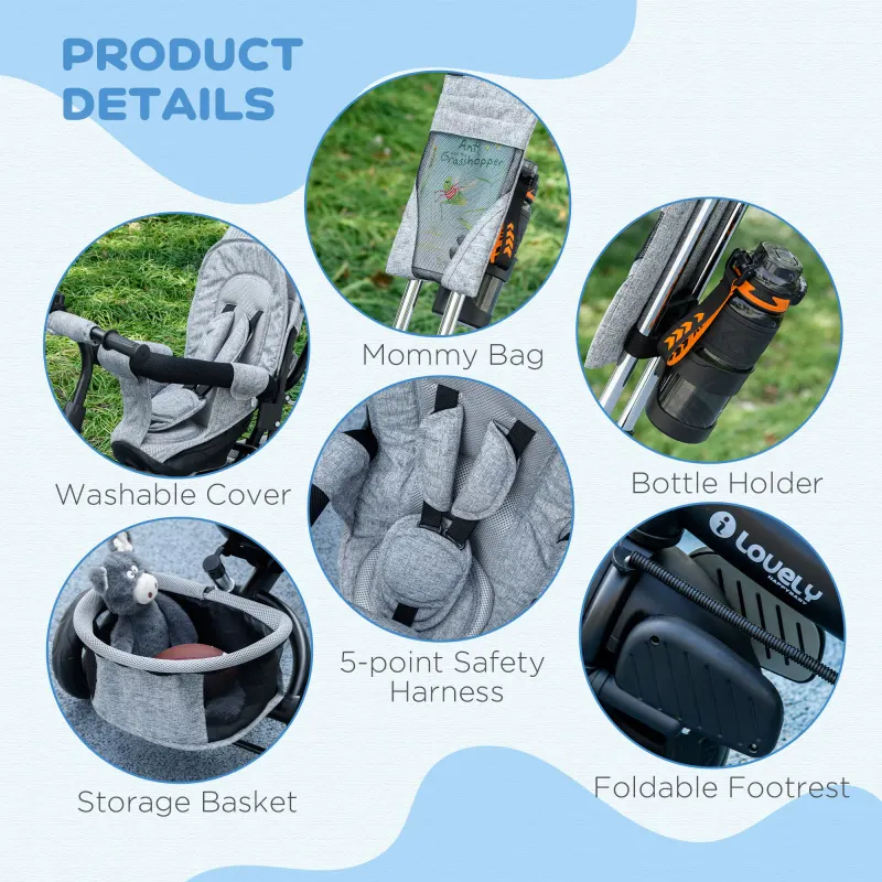 6 in 1 Tricycle for Toddler 1-5 Years with Parent-push Handle β photo 6