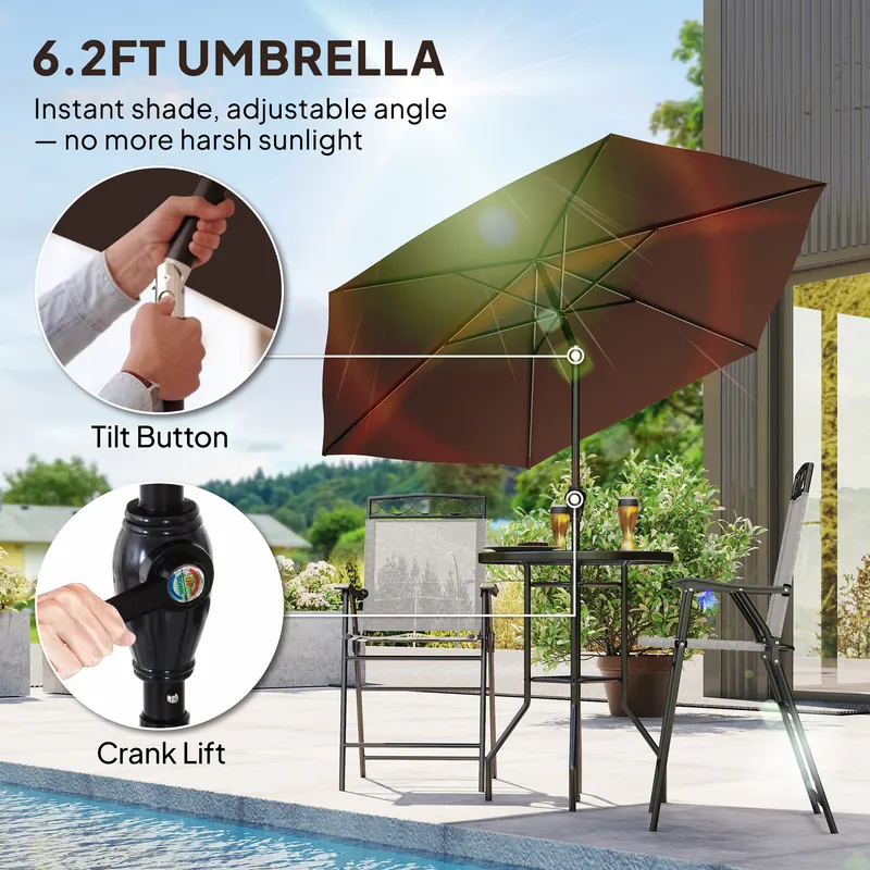 4 Piece Outdoor Bar Set with Umbrella β photo 8