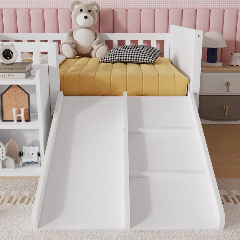 Twin Size Low Loft Bed for Kids with Slide — photo 2