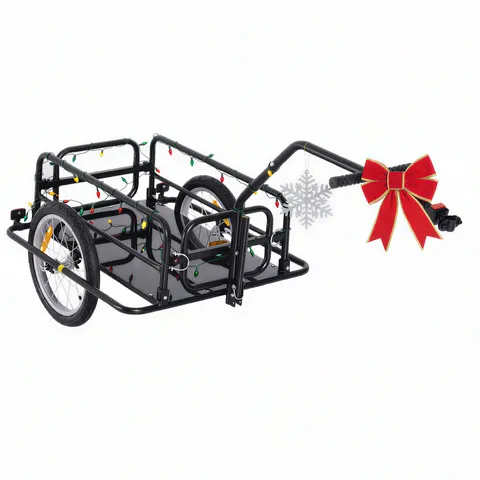 Foldable Bike Cargo Trailer Cart with Hitch