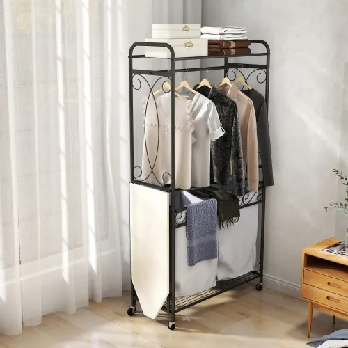 Multi-functional Laundry Hamper Organizer with Hanging Rail — photo 4