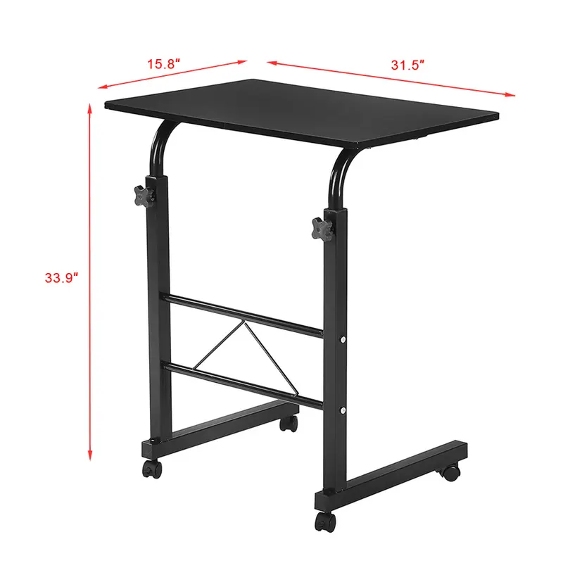 80cm Adjustable Tray Table Rolling Sofa Side Snack Table β photo 5