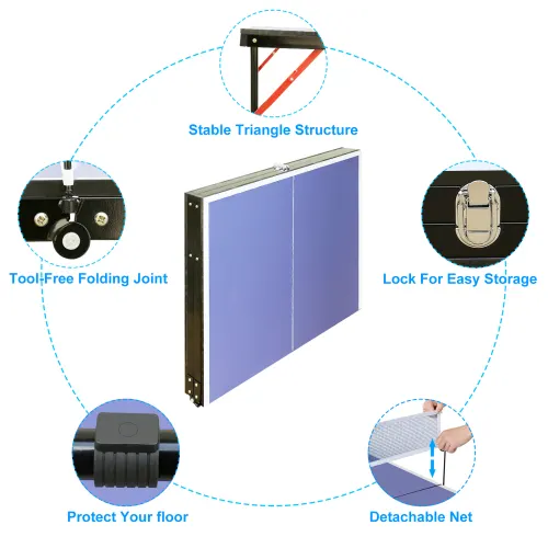 4.5ft Table Tennis Table Foldable & Portable Ping Pong Table Set — photo 5