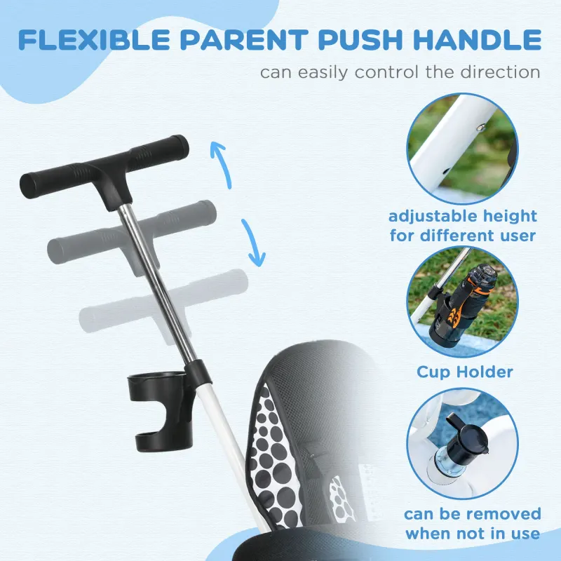 6 in 1 Kids Tricycle with Removable Handlebar and Canopy β photo 7