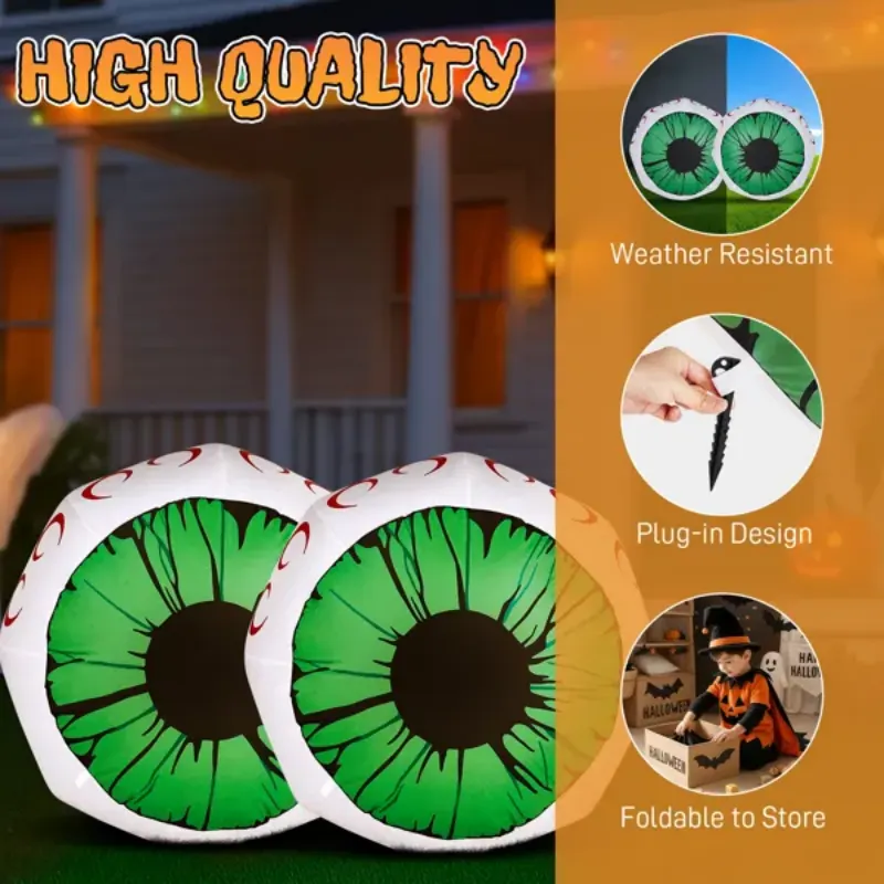 2 Packs Halloween Inflatables Large Set of Lighted Eyes β photo 4
