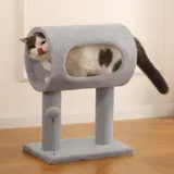 Gray Indoor Cat Tree with Hanging Ball 20.5Cat Tree with Tunnel — photo 7
