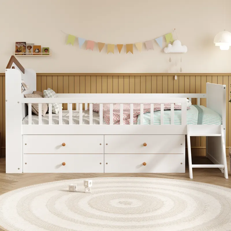 Twin Bed Frame with Storage 4 Drawers — photo 3