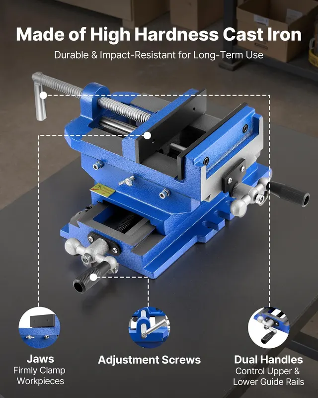 Cross Slide Drill Press Vise — 4 Inch Jaw Width — photo 2