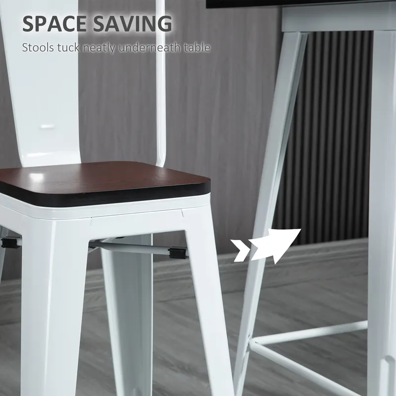 3 Piece Industrial Dining Table Set β photo 5