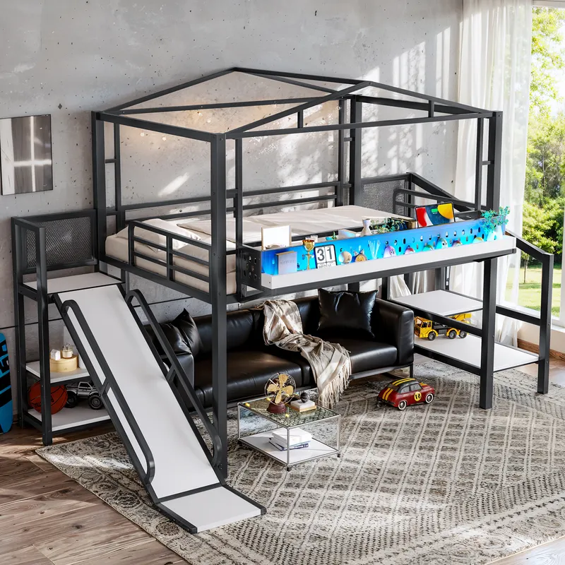 Full Size Loft Bed with Storage Stairs — photo 5