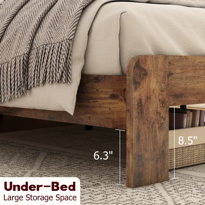 King Wood Bed Frame with LED Headboard — photo 8