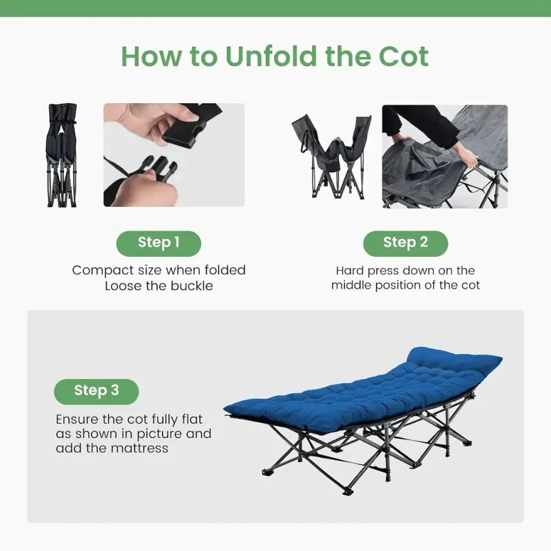 Foldable Camping Bed with Mattress — photo 4
